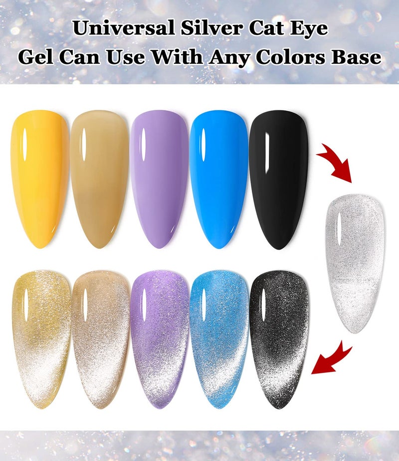 Major Dijit Cat Eye Gel Nail Polish Glitter Holographic Gel Polish with Magnet 15ml 9D Wide Translucent UV Cateye for Nail Art - Image 2